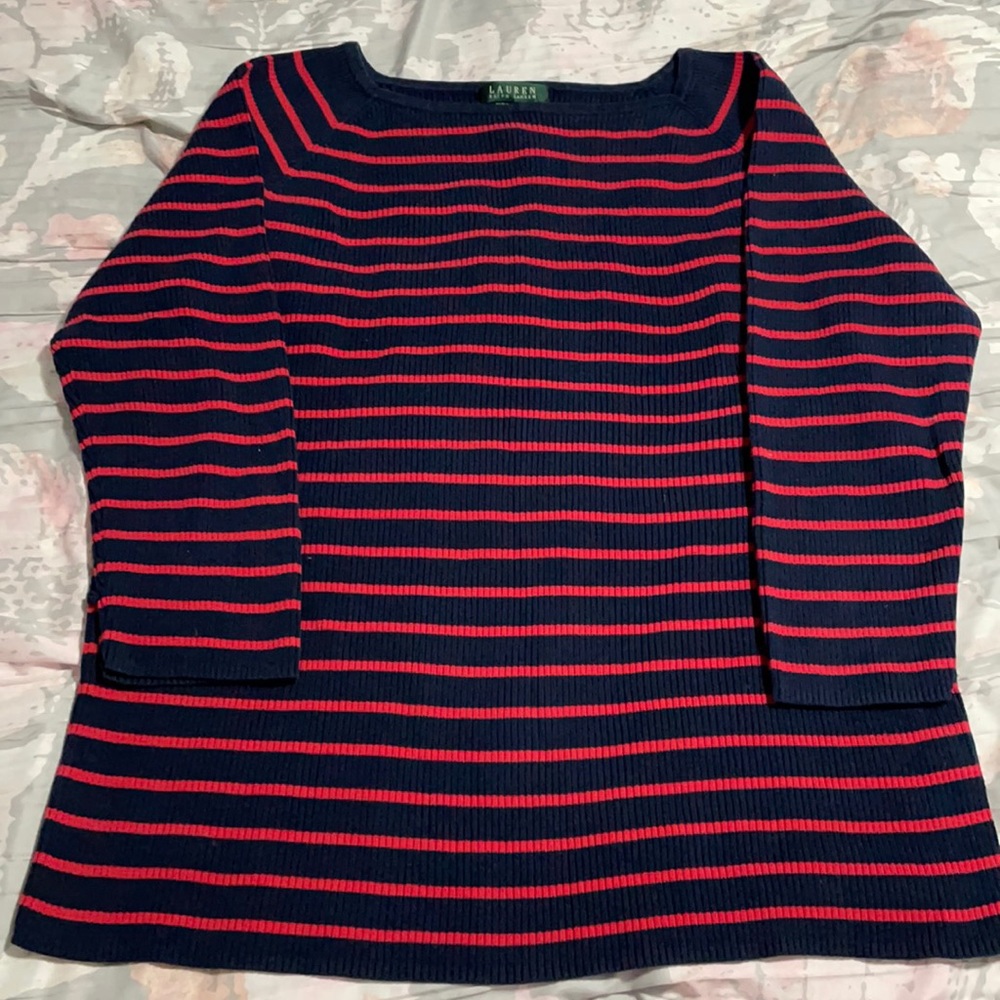 Ralph Lauren sweater with red and blue stripes